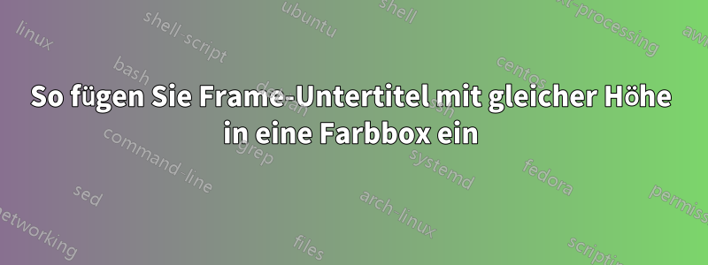 So fügen Sie Frame-Untertitel mit gleicher Höhe in eine Farbbox ein