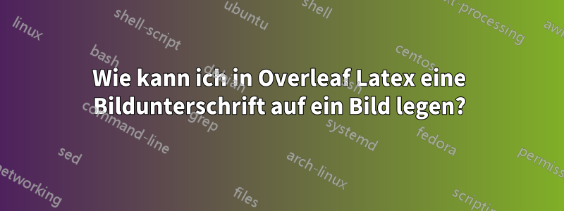 Wie kann ich in Overleaf Latex eine Bildunterschrift auf ein Bild legen?