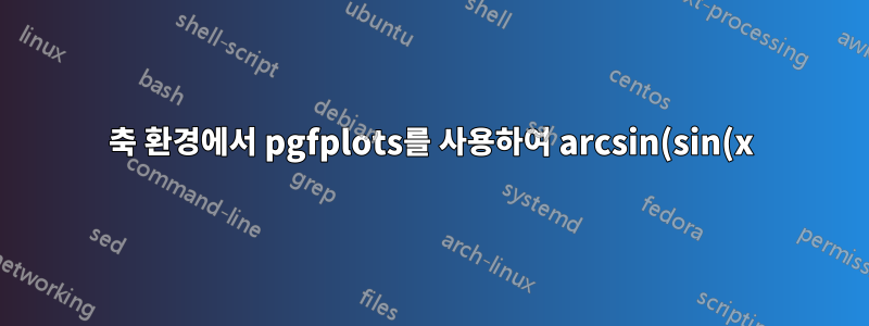 축 환경에서 pgfplots를 사용하여 arcsin(sin(x))을 그리는 방법은 무엇입니까?