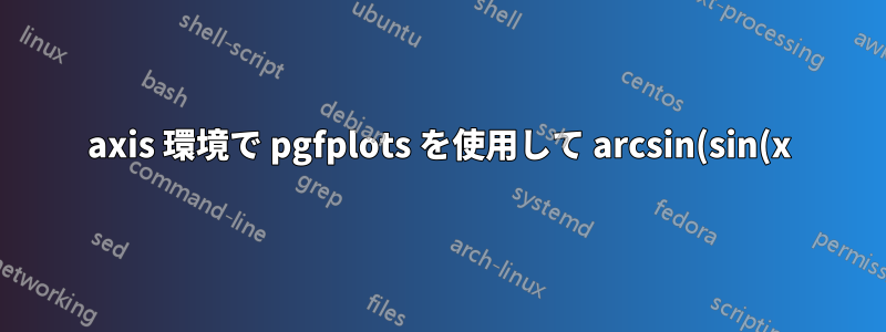 axis 環境で pgfplots を使用して arcsin(sin(x)) をプロットするにはどうすればよいですか?