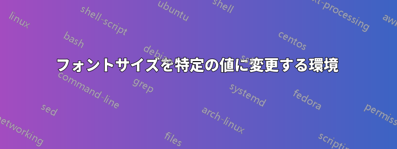 フォントサイズを特定の値に変更する環境