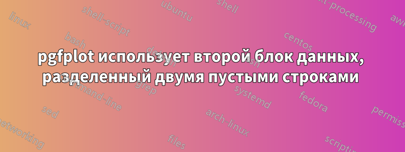 pgfplot использует второй блок данных, разделенный двумя пустыми строками