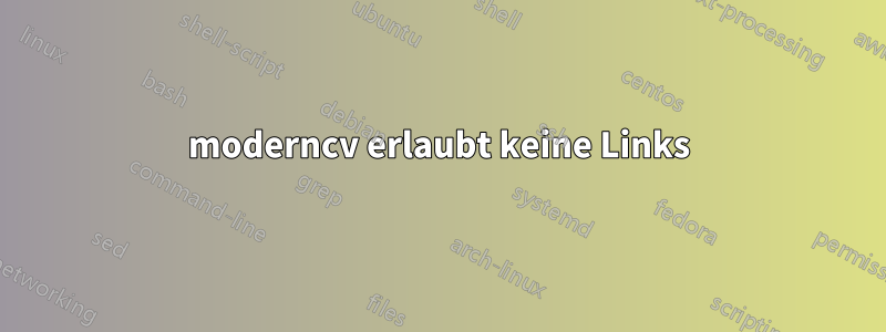 moderncv erlaubt keine Links