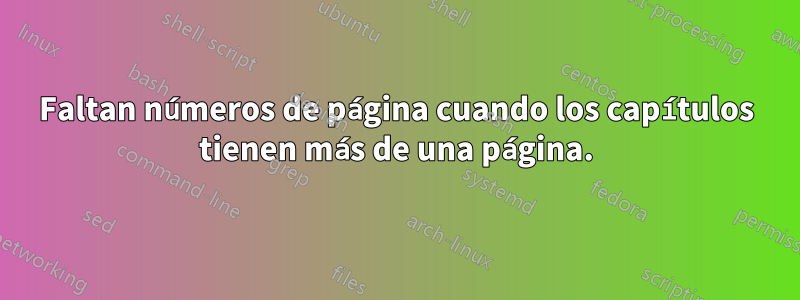 Faltan números de página cuando los capítulos tienen más de una página.