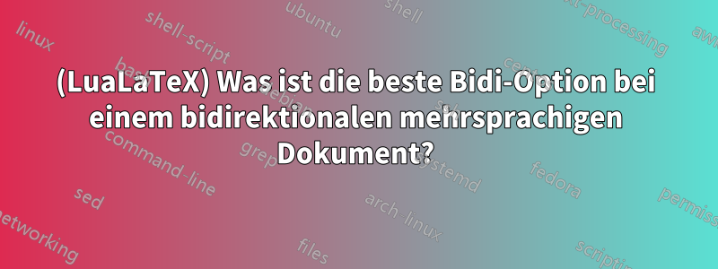 (LuaLaTeX) Was ist die beste Bidi-Option bei einem bidirektionalen mehrsprachigen Dokument?