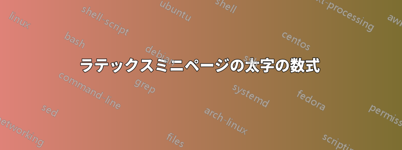 ラテックスミニページの太字の数式