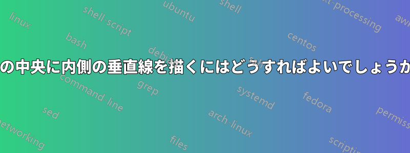 表の中央に内側の垂直線を描くにはどうすればよいでしょうか?