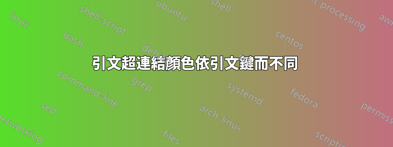 引文超連結顏色依引文鍵而不同