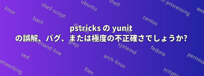 pstricks の yunit の誤解、バグ、または極度の不正確さでしょうか?