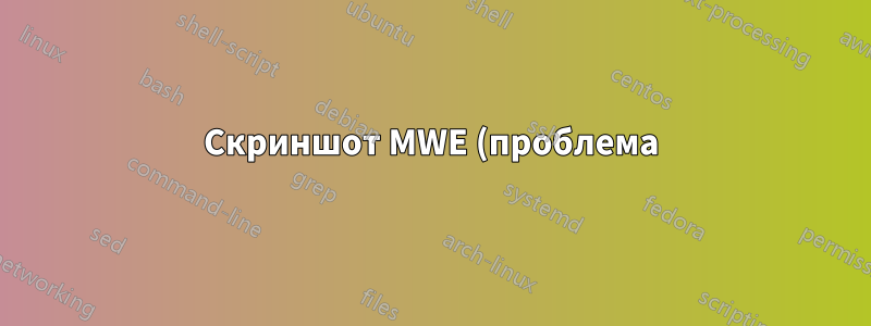 Скриншот MWE (проблема)