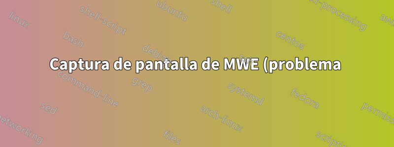 Captura de pantalla de MWE (problema)