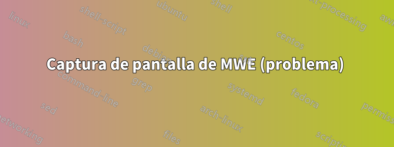 Captura de pantalla de MWE (problema)