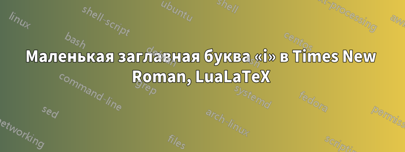 Маленькая заглавная буква «i» в Times New Roman, LuaLaTeX