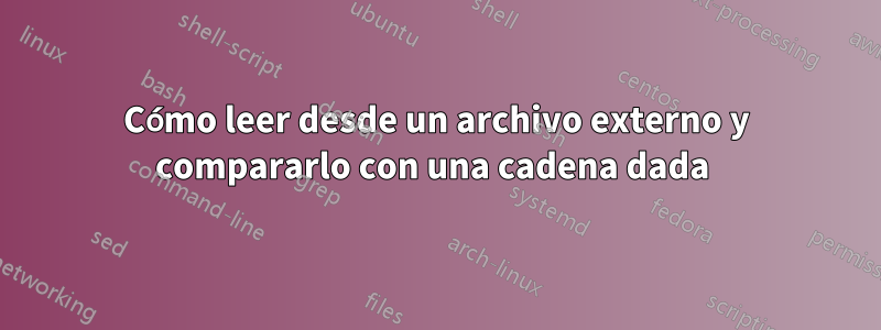 Cómo leer desde un archivo externo y compararlo con una cadena dada 