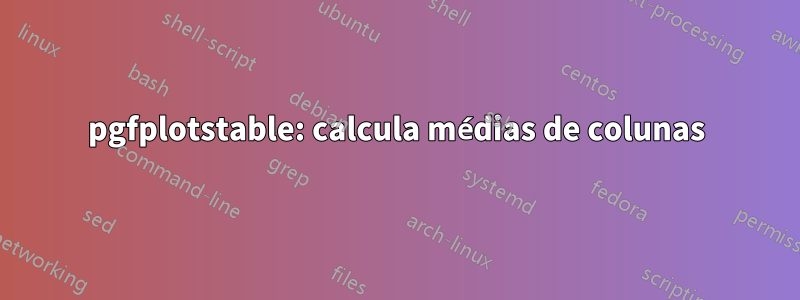 pgfplotstable: calcula médias de colunas