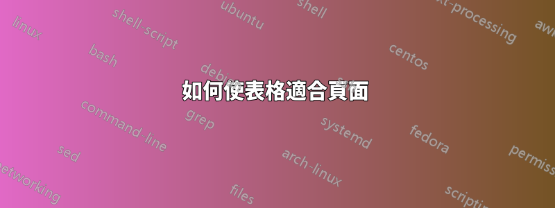 如何使表格適合頁面