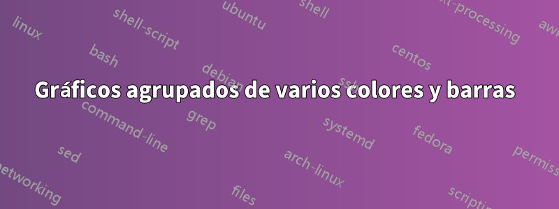 Gráficos agrupados de varios colores y barras 