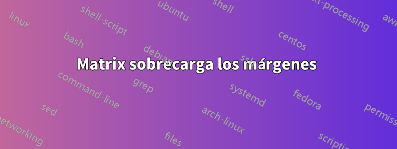 Matrix sobrecarga los márgenes