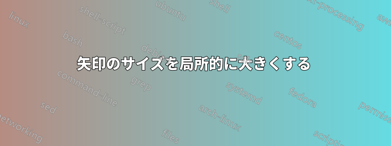 矢印のサイズを局所的に大きくする