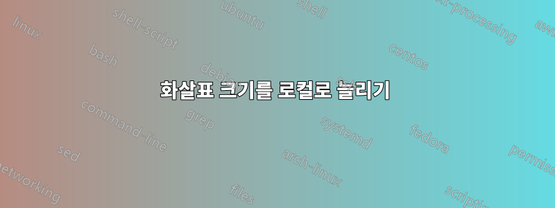 화살표 크기를 로컬로 늘리기