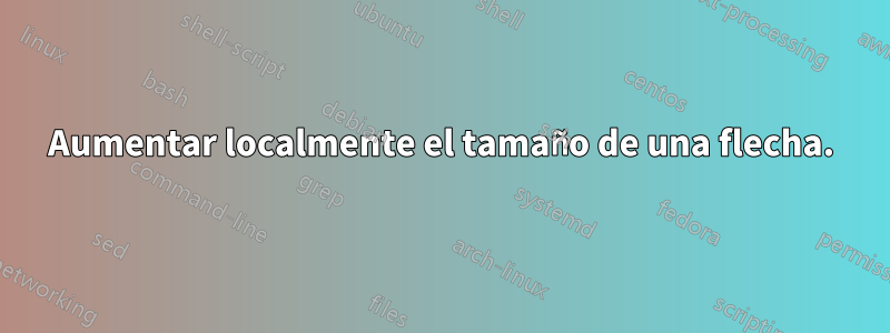 Aumentar localmente el tamaño de una flecha.