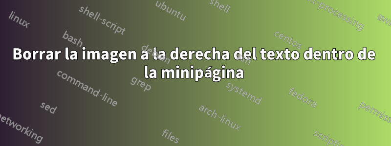 Borrar la imagen a la derecha del texto dentro de la minipágina