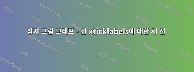 상자 그림 그래프 - 긴 xticklabels에 대한 새 선