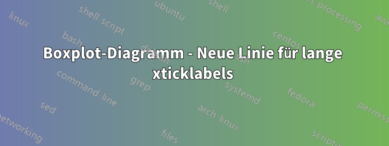 Boxplot-Diagramm - Neue Linie für lange xticklabels