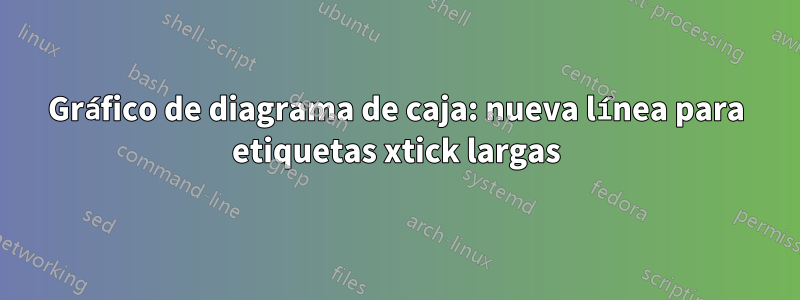 Gráfico de diagrama de caja: nueva línea para etiquetas xtick largas