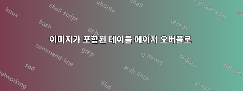 이미지가 포함된 테이블 페이지 오버플로