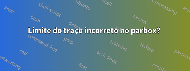 Limite do traço incorreto no parbox?