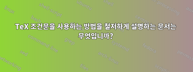 TeX 조건문을 사용하는 방법을 철저하게 설명하는 문서는 무엇입니까?