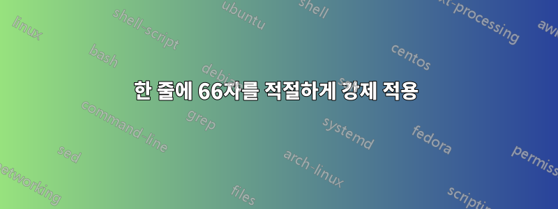 한 줄에 66자를 적절하게 강제 적용