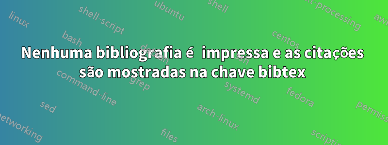 Nenhuma bibliografia é impressa e as citações são mostradas na chave bibtex