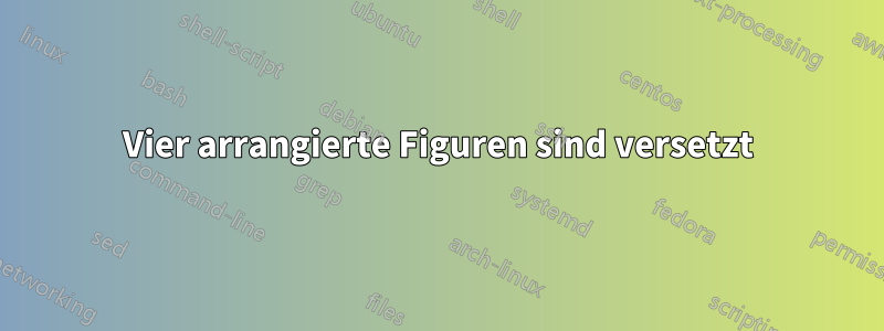 Vier arrangierte Figuren sind versetzt