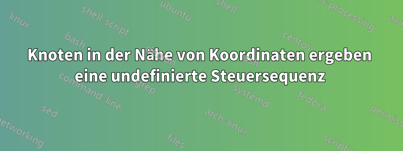 Knoten in der Nähe von Koordinaten ergeben eine undefinierte Steuersequenz