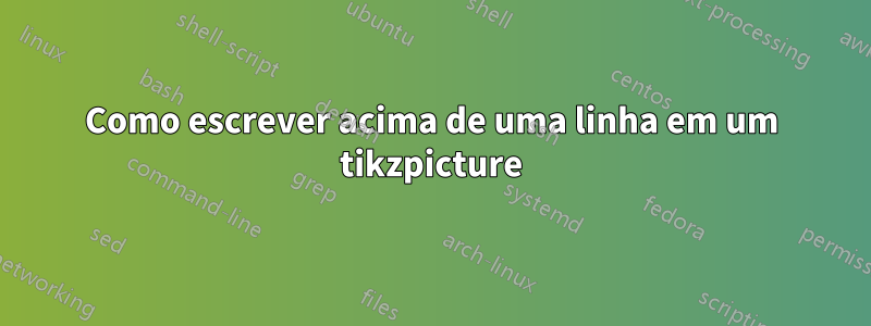 Como escrever acima de uma linha em um tikzpicture