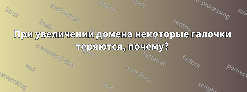 При увеличении домена некоторые галочки теряются, почему?