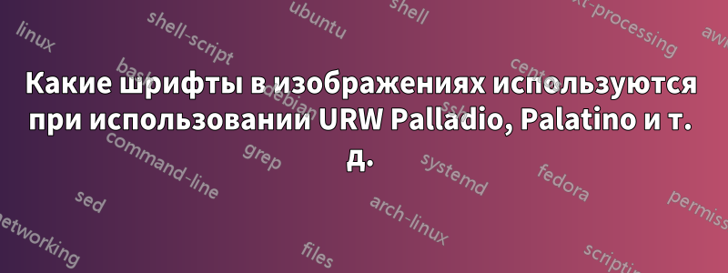 Какие шрифты в изображениях используются при использовании URW Palladio, Palatino и т. д.