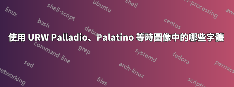 使用 URW Palladio、Palatino 等時圖像中的哪些字體