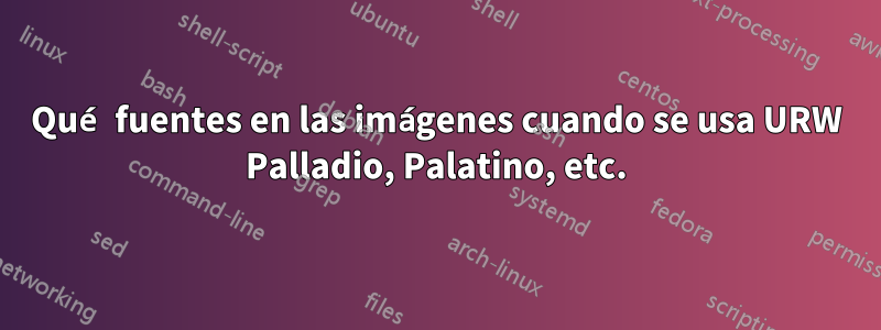 Qué fuentes en las imágenes cuando se usa URW Palladio, Palatino, etc.