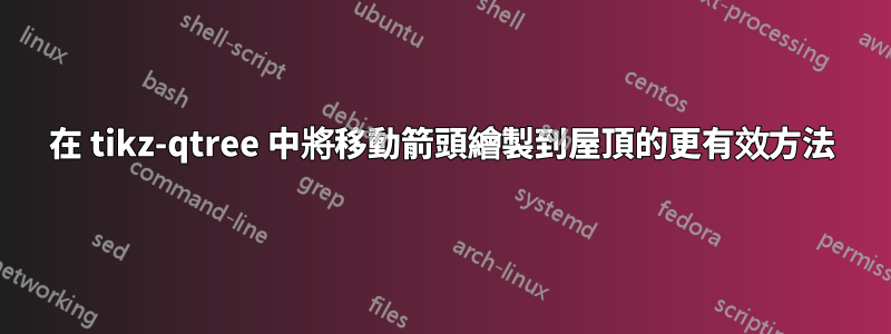 在 tikz-qtree 中將移動箭頭繪製到屋頂的更有效方法