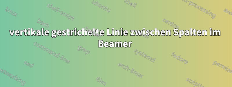 vertikale gestrichelte Linie zwischen Spalten im Beamer