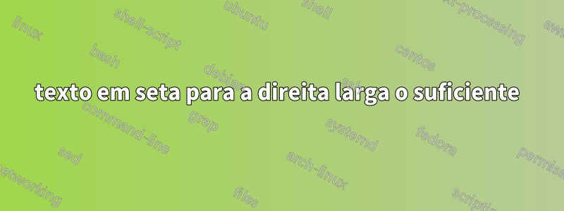 texto em seta para a direita larga o suficiente 