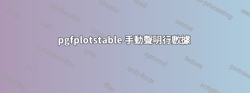 pgfplotstable 手動聲明行數據
