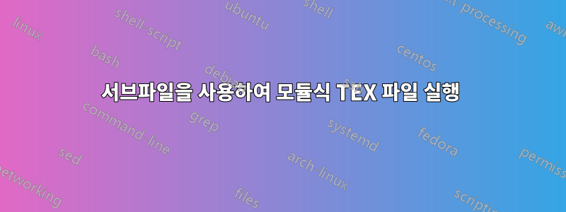 서브파일을 사용하여 모듈식 TEX 파일 실행