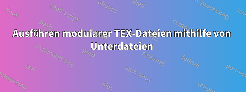 Ausführen modularer TEX-Dateien mithilfe von Unterdateien