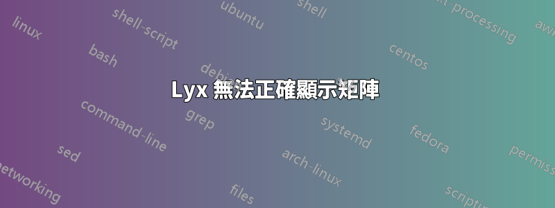 Lyx 無法正確顯示矩陣