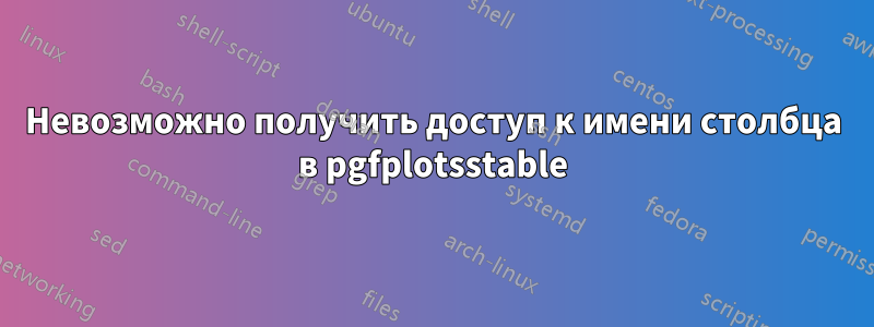Невозможно получить доступ к имени столбца в pgfplotsstable
