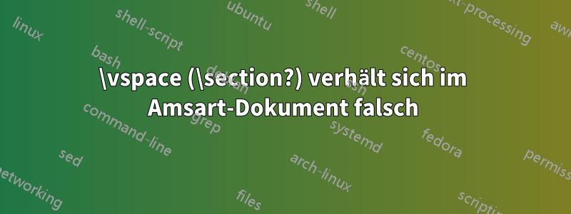 \vspace (\section?) verhält sich im Amsart-Dokument falsch